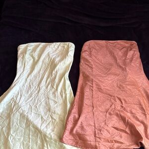 Forever 21 Strapless Mini Dress Duo in 🍋‍🟩 Green and 🐪Caramel color’s